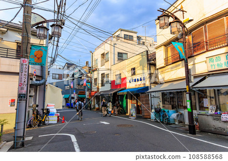 東京都文京區千馱木的夜見世街（商店街） 108588568