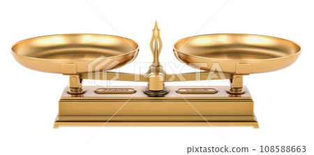 Roberval balance, scales. 3D rendering Roberval balance, scales. 3D rendering 108588663