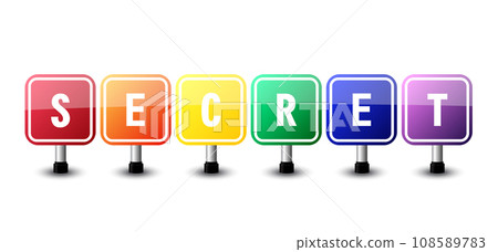 Secret sign colorful on white background. vector illustration 108589783
