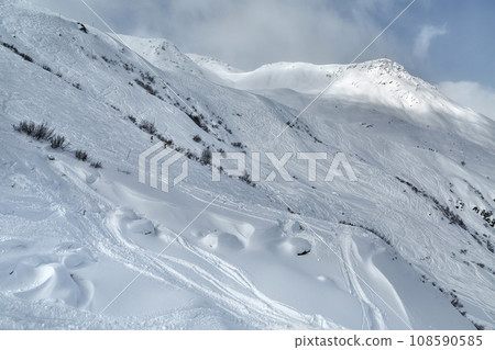 Ski Slope with Fresh Curves Ski Slope with Fresh Curves 108590585