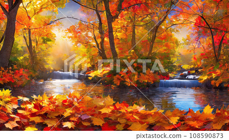 Forest dyed in autumn colors Forest dyed in autumn colors 108590873