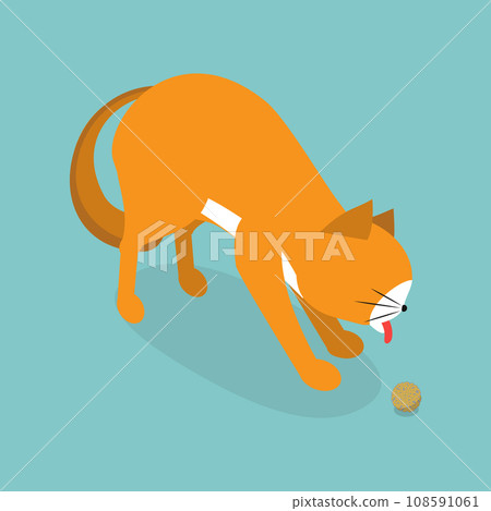 3D Isometric Flat Vector Illustration of Hairball 3D Isometric Flat Vector Illustration of Hairball 108591061