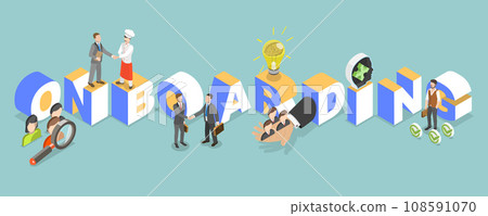 3D Isometric Flat Vector Illustration of Onboarding 3D Isometric Flat Vector Illustration of Onboarding 108591070