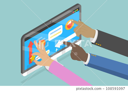 3D Isometric Flat Vector Illustration of UX Design 3D Isometric Flat Vector Illustration of UX Design 108591097