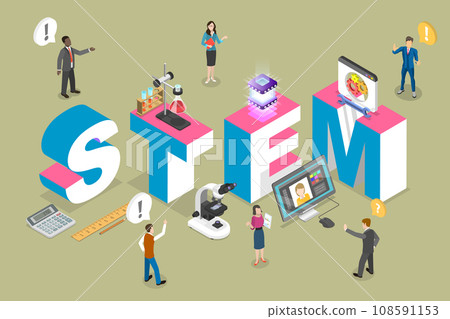 3D Isometric Flat Vector Illustration of STEM 108591153