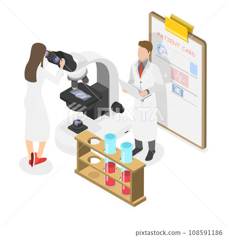 3D Isometric Flat Vector Illustration of Veterinarian Clinic. Item 3 108591186