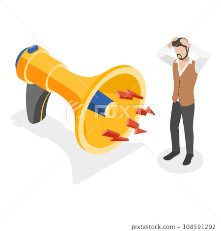 3D Isometric Flat Vector Illustration of Lowering Work Efficiency or Burnout. Item 3 3D Isometric Flat Vector Illustration of Lowering Work Efficiency or Burnout. Item 3 108591202