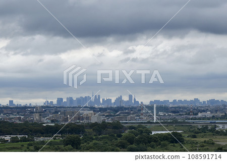 landscape with rain clouds 108591714
