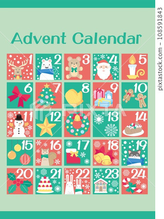 Cute Christmas material set_Advent calendar 108591843