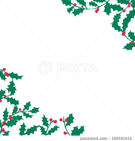 Christmas wreath frame. Holly Christmas background. December event decoration background. Christmas material. Christmas wreath frame. Holly Christmas background. December event decoration background. Christmas material. 108592818