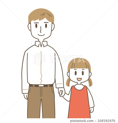 Parent and child connecting hands 108592970