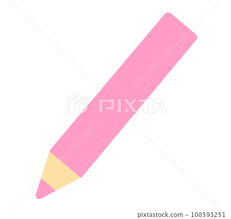simple pink colored pencil simple pink colored pencil 108593251