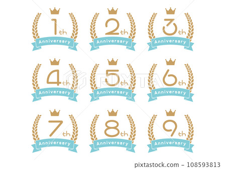 ANNIVERSARY frame illustration set ANNIVERSARY frame illustration set 108593813