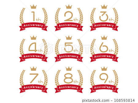 ANNIVERSARY frame illustration set ANNIVERSARY frame illustration set 108593814