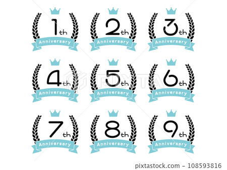 ANNIVERSARY frame illustration set ANNIVERSARY frame illustration set 108593816