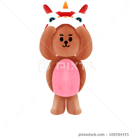 Bear and rabbit Chinese new year Bear and rabbit Chinese new year 108594355