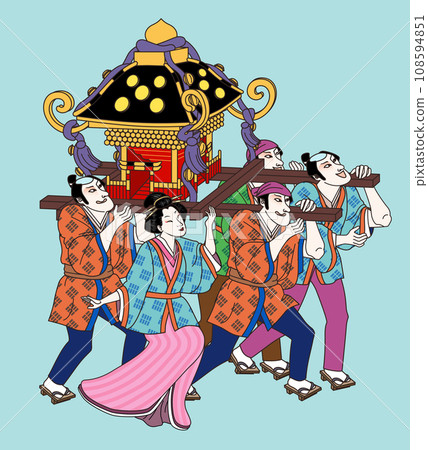 People carrying portable shrine 108594851