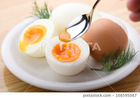 half-boiled egg half-boiled egg 108595087