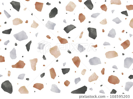 水磨石大理石棕色和黑色水彩背景 水磨石大理石棕色和黑色水彩背景 108595203