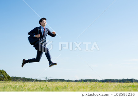 Businessman leap image Businessman leap image 108595236