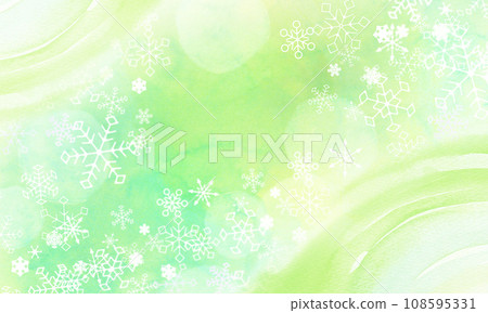 Sparkling snowflake background material green gradation 108595331