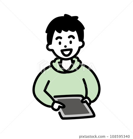 Boy using a tablet 3 B 108595340