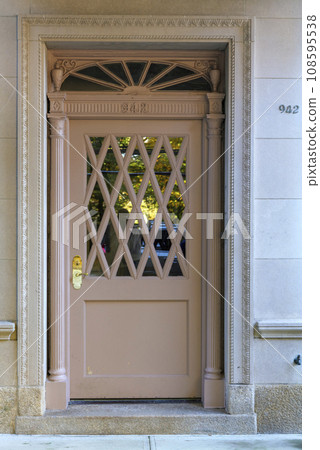 beautiful front door of a house with an aristocratic family in the center of Manhattan 108595538