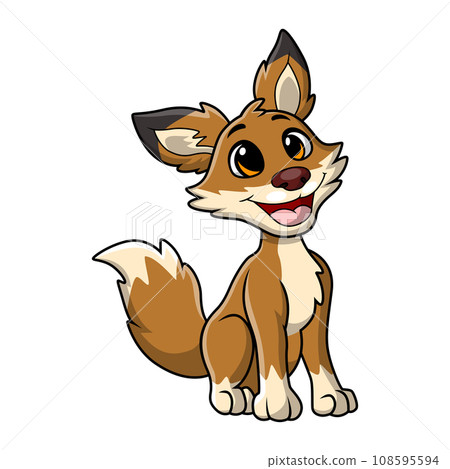 Cute coyote cartoon on white background Cute coyote cartoon on white background 108595594
