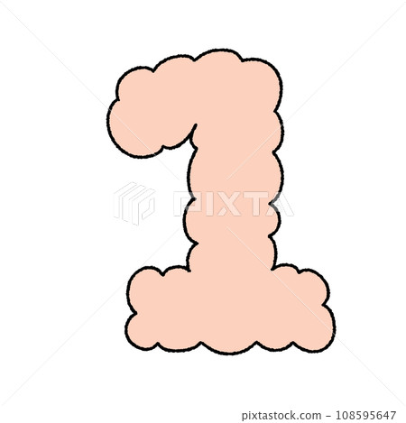 Number Alphabet Cloud Bubble Cute Typography pastel colorful Trendy Retro Y2k childish for birthday nursery baby shower 108595647