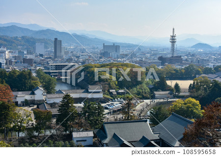Scenery of Hikone City seen from Hikone Castle Scenery of Hikone City seen from Hikone Castle 108595658