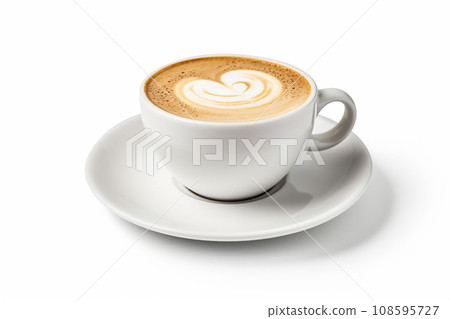 Image of latte art (white background) 108595727