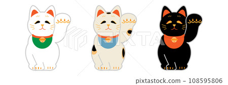 Lucky cat smile simple illustration material Lucky cat smile simple illustration material 108595806