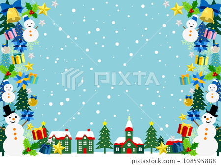 聖誕節,背景,素材,城市景觀,可愛,風景 108595888