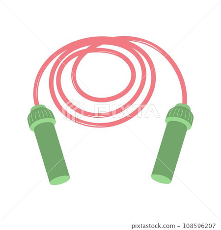 Jump rope. Healthy lifestyle, lose weight, sport, fitness, diet concept. Flat cartoon illustration. 108596207