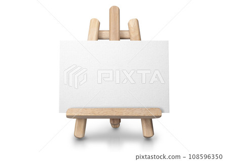 掛在畫架上的空白畫布 108596350