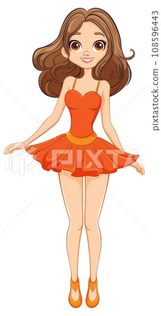 Happy Smiling Woman in Fancy Cocktail Party Dress 108596443