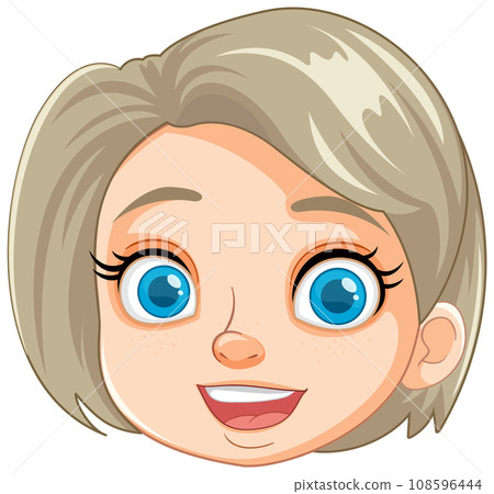 Happy Smiling Beautiful Girl with Short Hair Happy Smiling Beautiful Girl with Short Hair 108596444