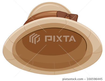 Isolated Woman in Straw Hat Cartoon Illustration Isolated Woman in Straw Hat Cartoon Illustration 108596445