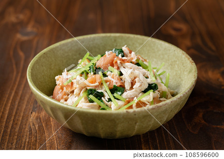 Chicken fillet and mitsuba with plum meat Chicken fillet and mitsuba with plum meat 108596600