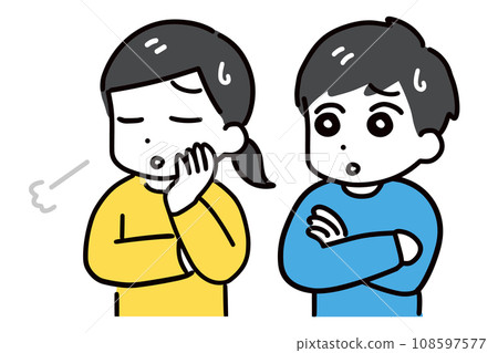 一對穿著休閒服的年輕男女,神情略顯失望(僅上半身)。 一對穿著休閒服的年輕男女,神情略顯失望(僅上半身)。 108597577