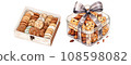 Dessert gift box in watercolor illustrations. Generative a 108598082
