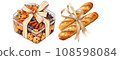 Dessert gift box in watercolor illustrations. Generative a 108598084