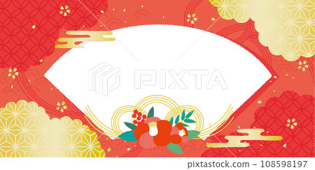 新年鶴和龜初目公平日本圖案背景插圖 108598197