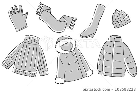 Loose and simple winter clothing set, monochrome, solid color 108598228