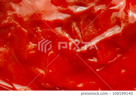 Tomato sauce ketchup texture background close up Tomato sauce ketchup texture background close up 108599140