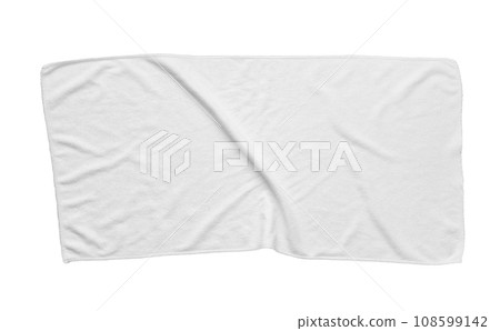 White beach towel isolated white background 108599142