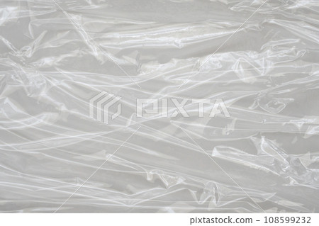 White plastic film wrap texture background 108599232