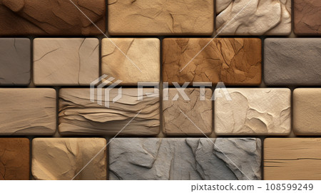 大地色沙石集合AI影像 108599249