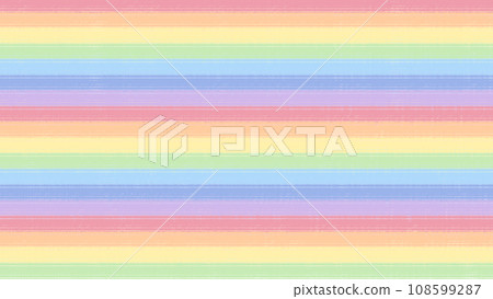 Handwritten style colorful pastel color rainbow striped background 108599287