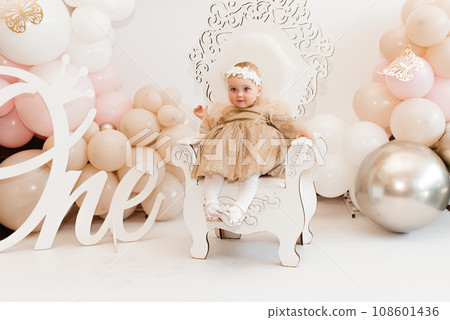 First birthday girl pink decor 108601436